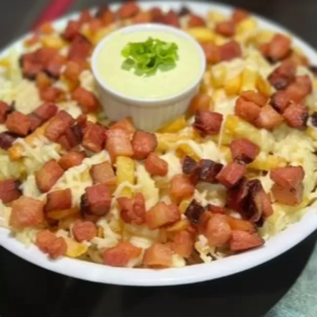 Batata Frita Com Bacon e Queijo Grande